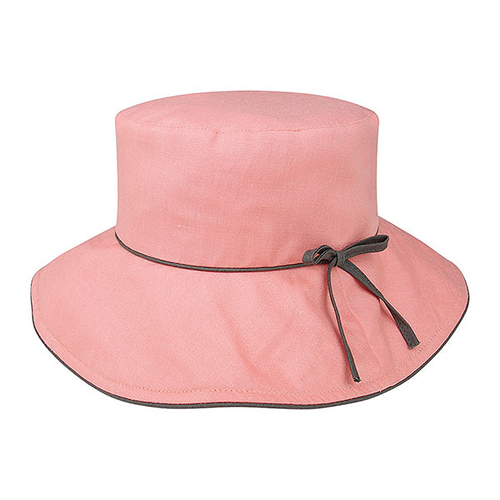 Bucket Hat - Linen Wide Brim Hat - HT-6607PK-GY
